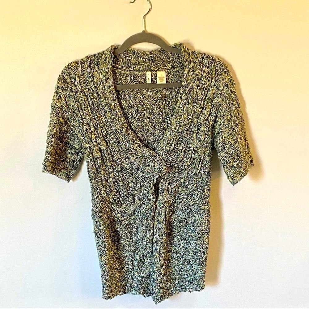 Anthropologie Moth Short Sleeve V Neck Knit Sweater - Small